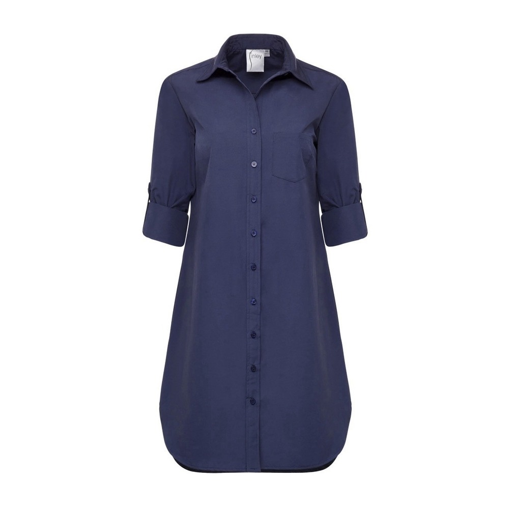 Finley Navy Blue "Alex Finley Shirt Dress" Size Large MSRP $260 READ